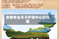 赤峰专业月子护理中心价位表