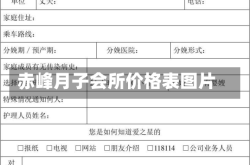 赤峰月子会所价格表图片