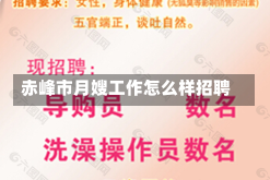 赤峰市月嫂工作怎么样招聘