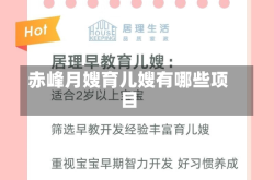 赤峰月嫂育儿嫂有哪些项目