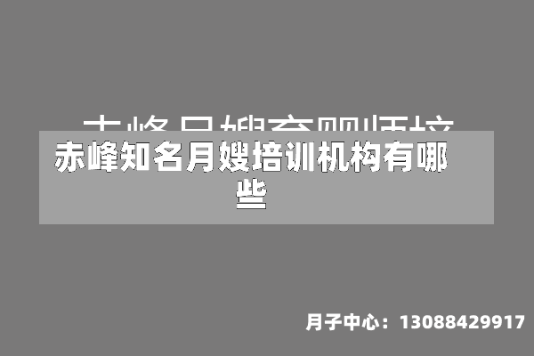 赤峰知名月嫂培训机构有哪些