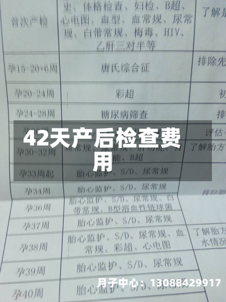 42天产后检查费用