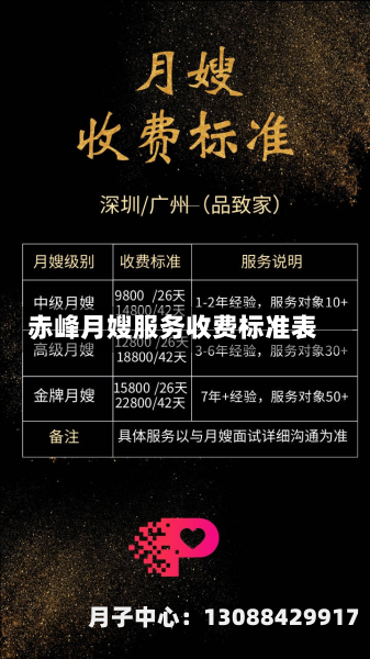赤峰月嫂服务收费标准表