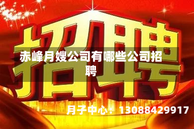 赤峰月嫂公司有哪些公司招聘