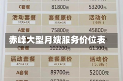 赤峰大型月嫂服务价位表