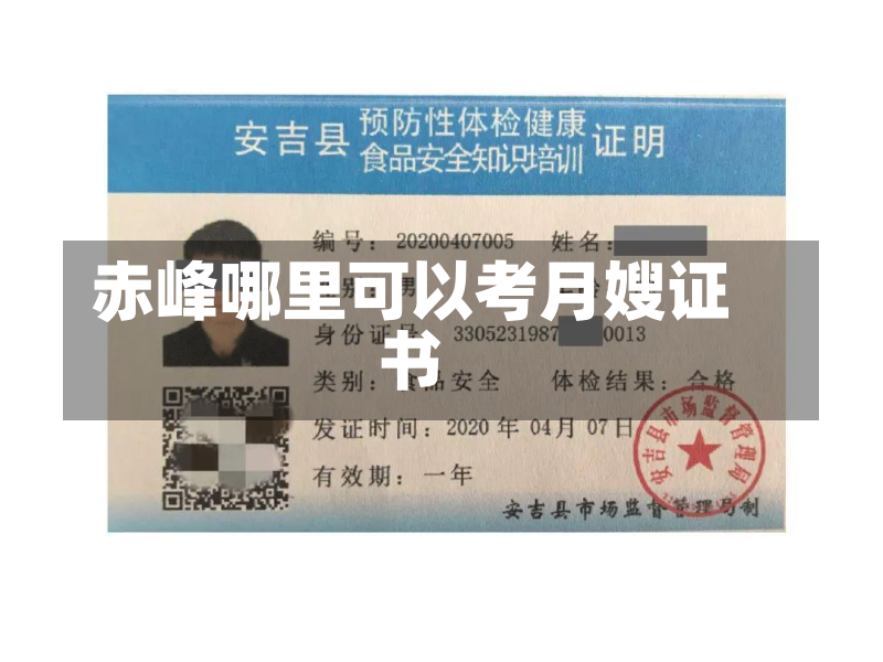 赤峰哪里可以考月嫂证书
